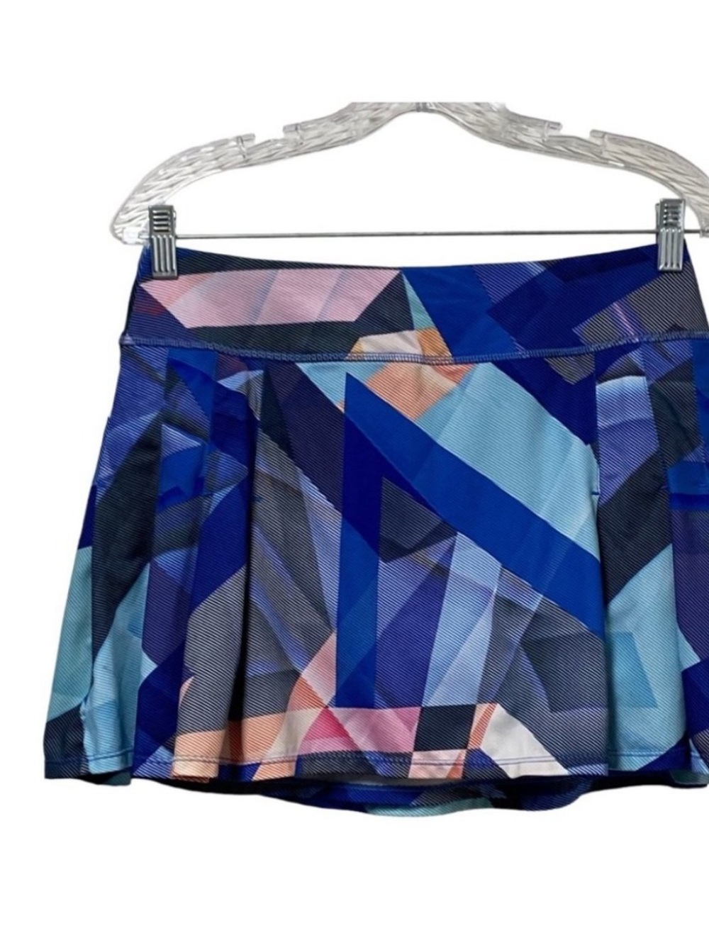 Athleta Womens Electric Geo Speed Skort Medium Pull On Elastic Waist Tennis Golf